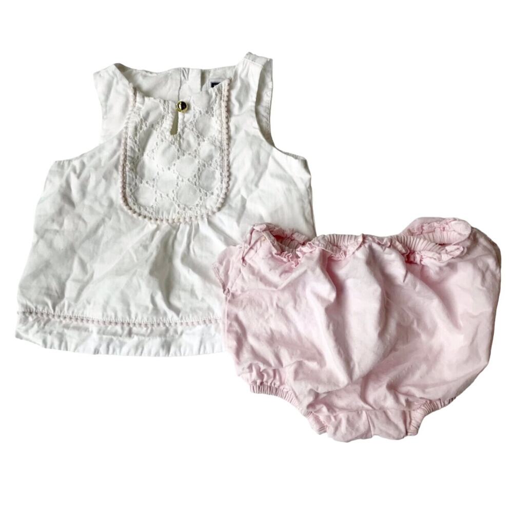 Janie and Jack White Eyelet Tank & Light Pink Bloomers